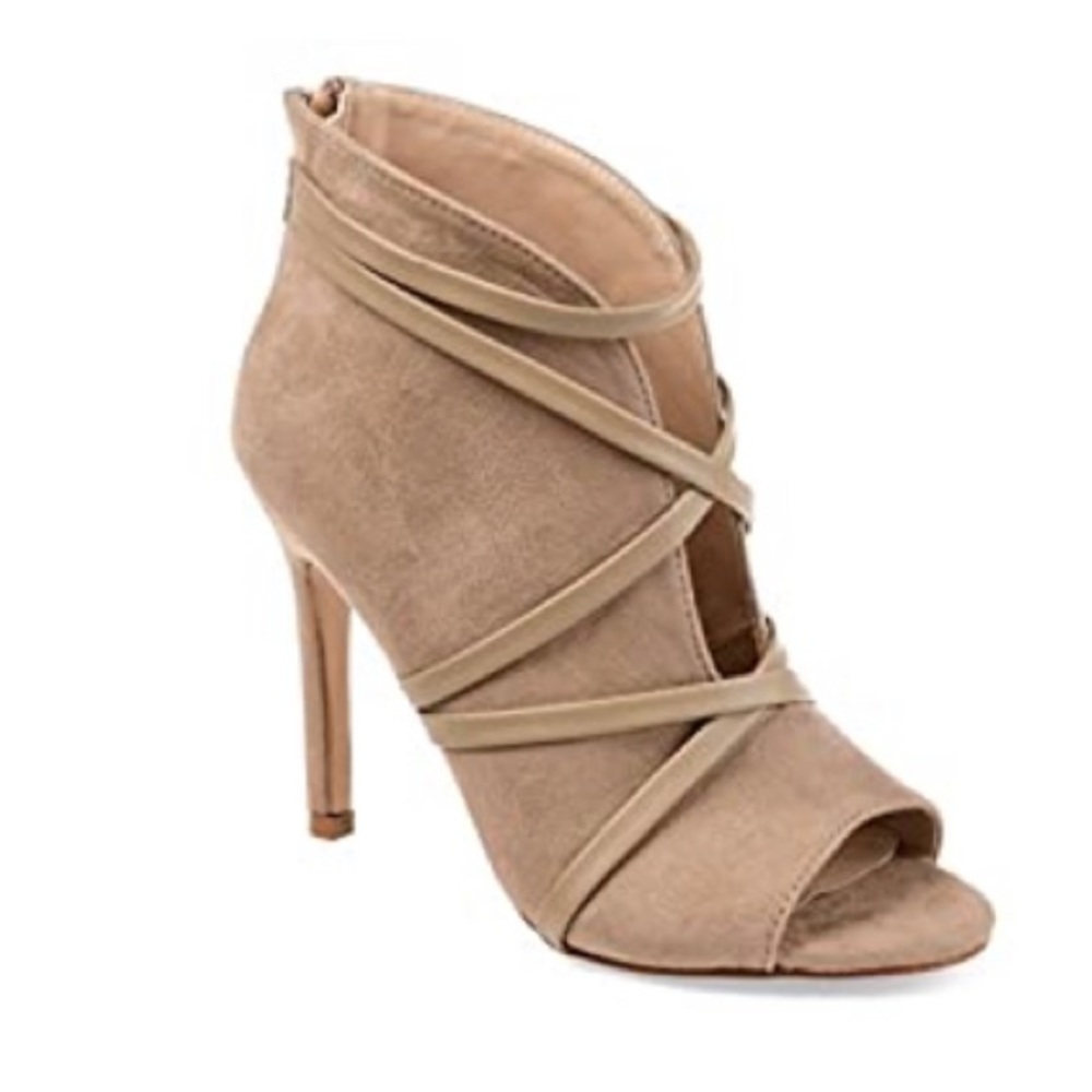 Suede Open Toe Heel